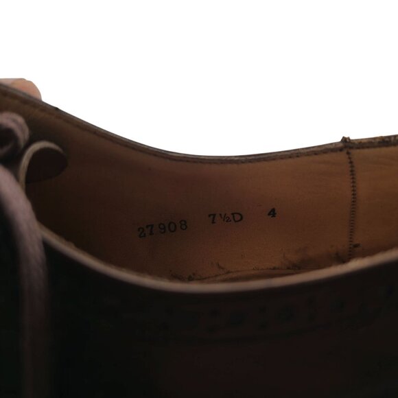 Vintage Bally France Men's Size 7.5D Brown Leather Dress Shoes Wingtips Oxfords - Picture 8 of 11